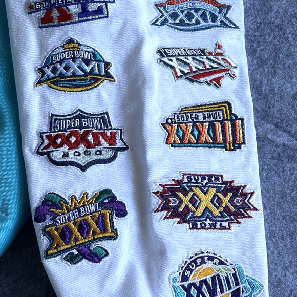 NFL Superbowl Jacket Adult Small Embroidered Patches Football Snap Front Varsity - Picture 9 of 15